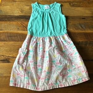 Hanna Andersson 100% Cotton Flamingo Dress 130